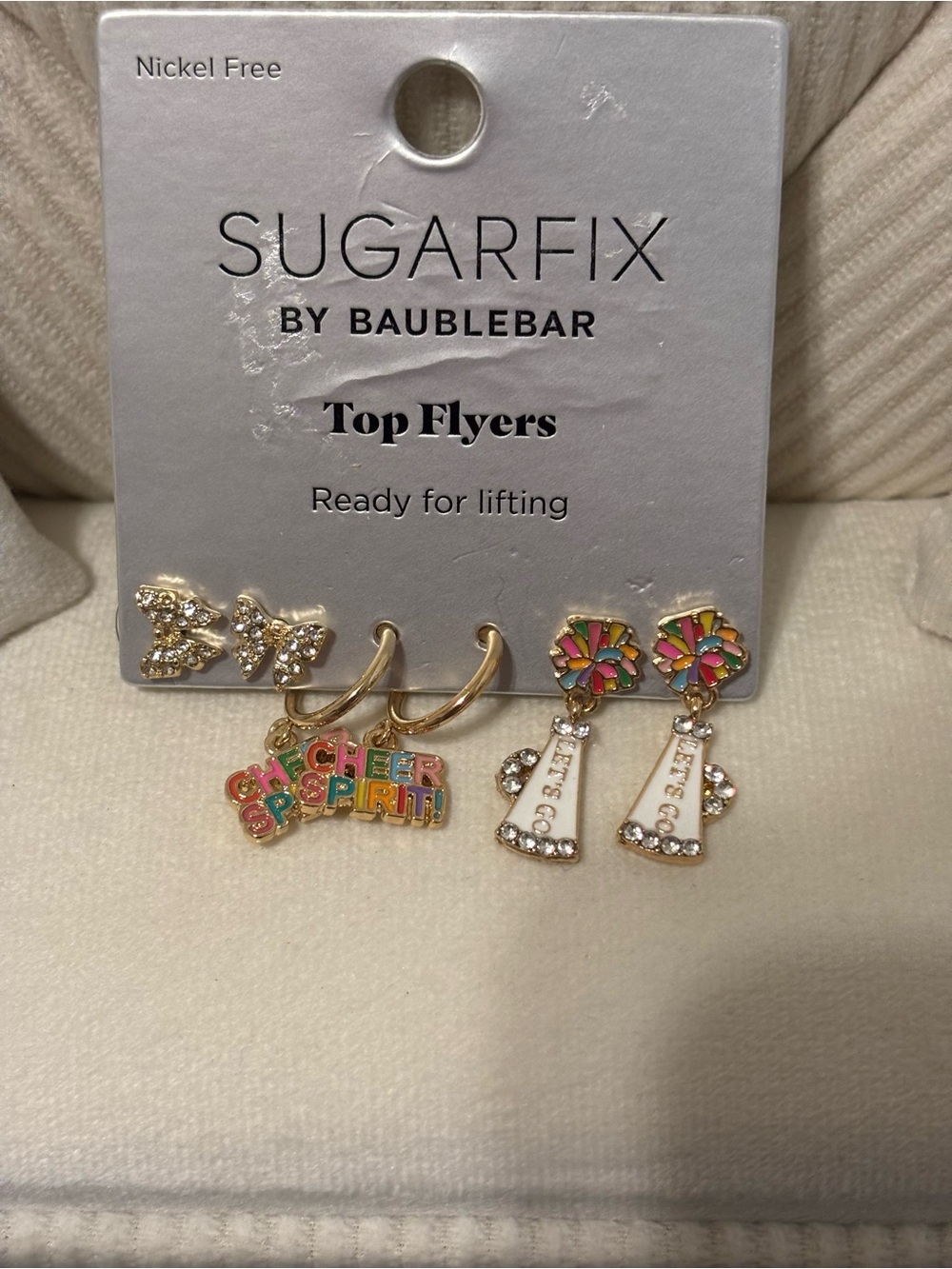 Women’s Gold & Multicolor Cheer Earrings Set